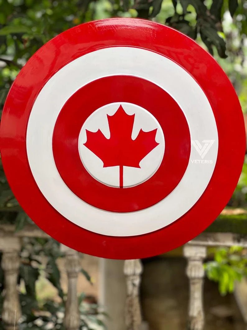 Captain Canada Shield | Versatile Captain America Cosplay Prop for Display & Roleplay - Retro Handicrafts