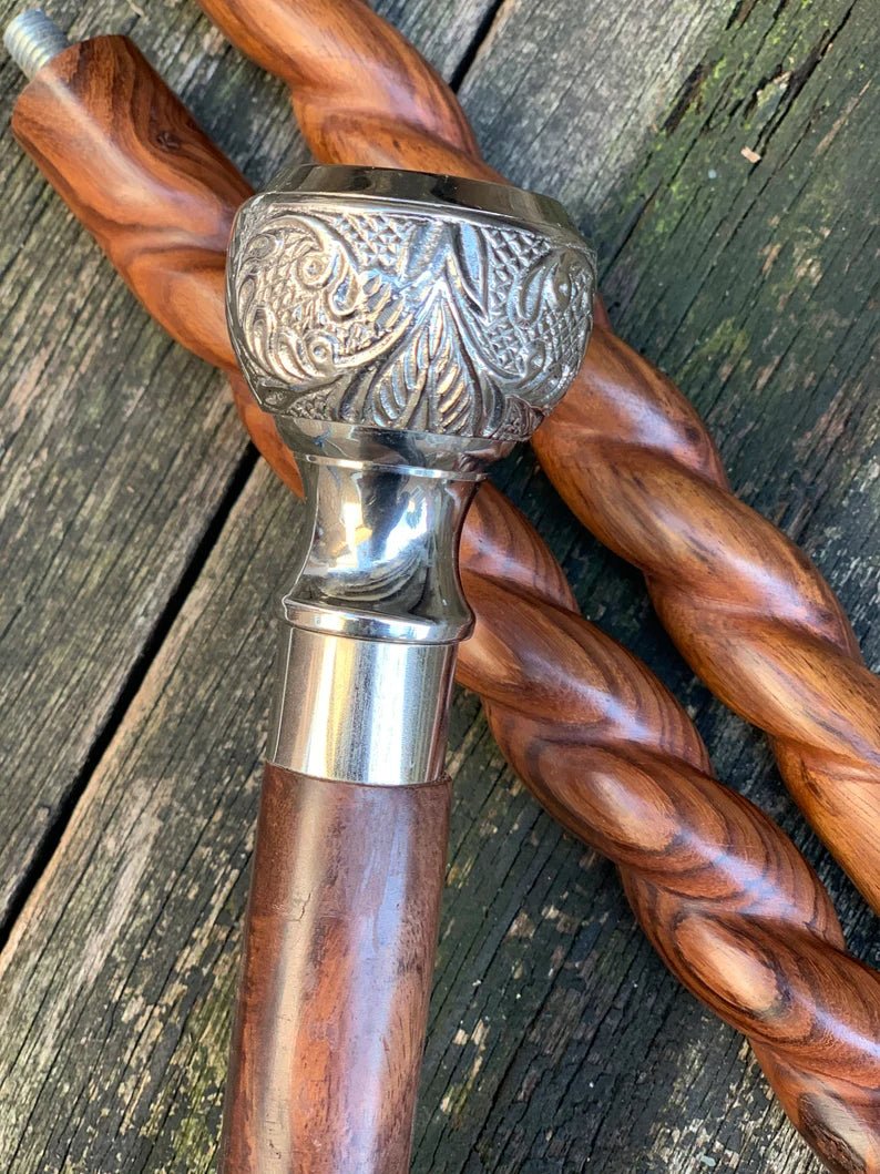 Compass Handle Walking Cane, Royal Engineers Walking Stick - Retro Handicrafts