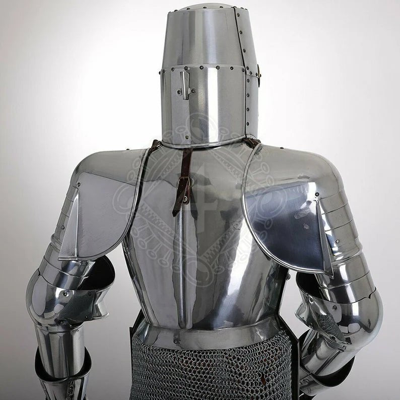 Crusader Armor, Steel Medieval Knight Templar Full Suit Of Armor - Retro Handicrafts