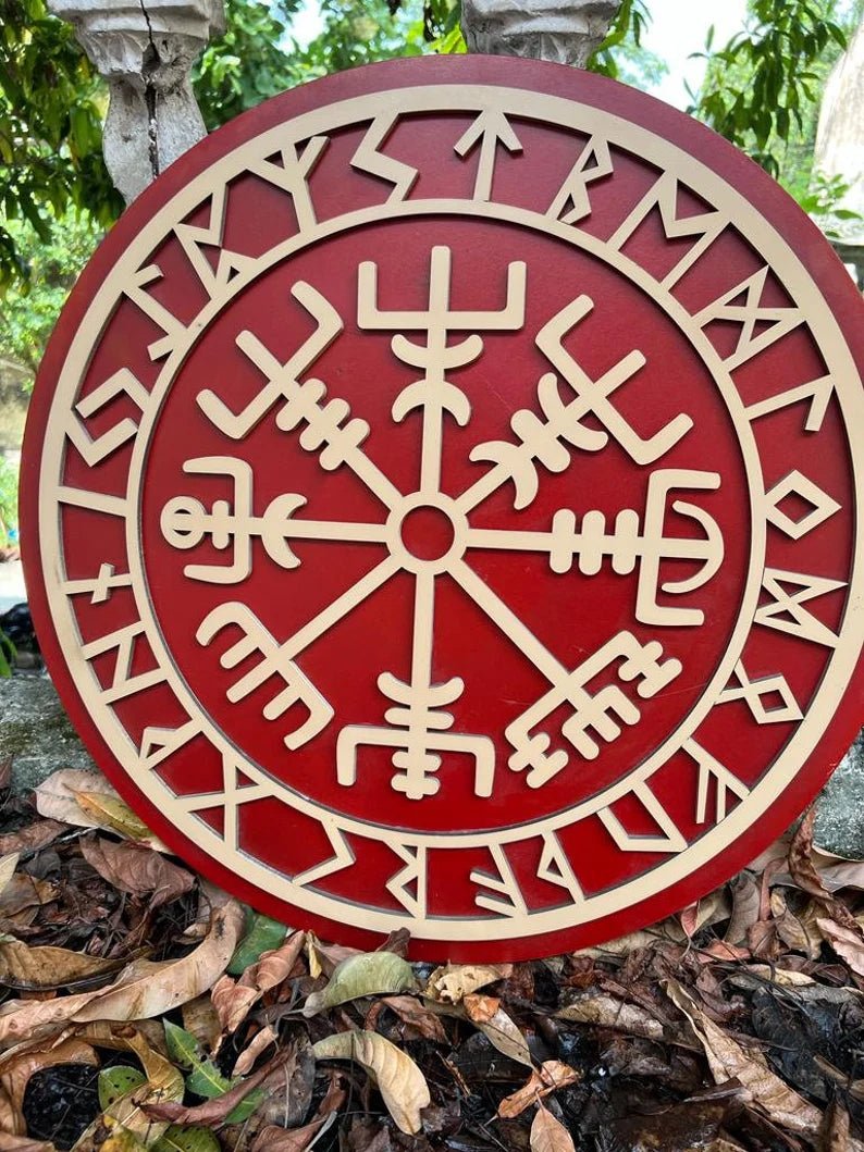 Decorative 24-Inch Viking Shield for Cosplay - Handmade Wooden Shield