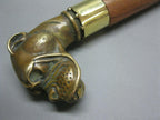 Designer wooden cane with brass finish and engraved Victorian handle, 37 inches length