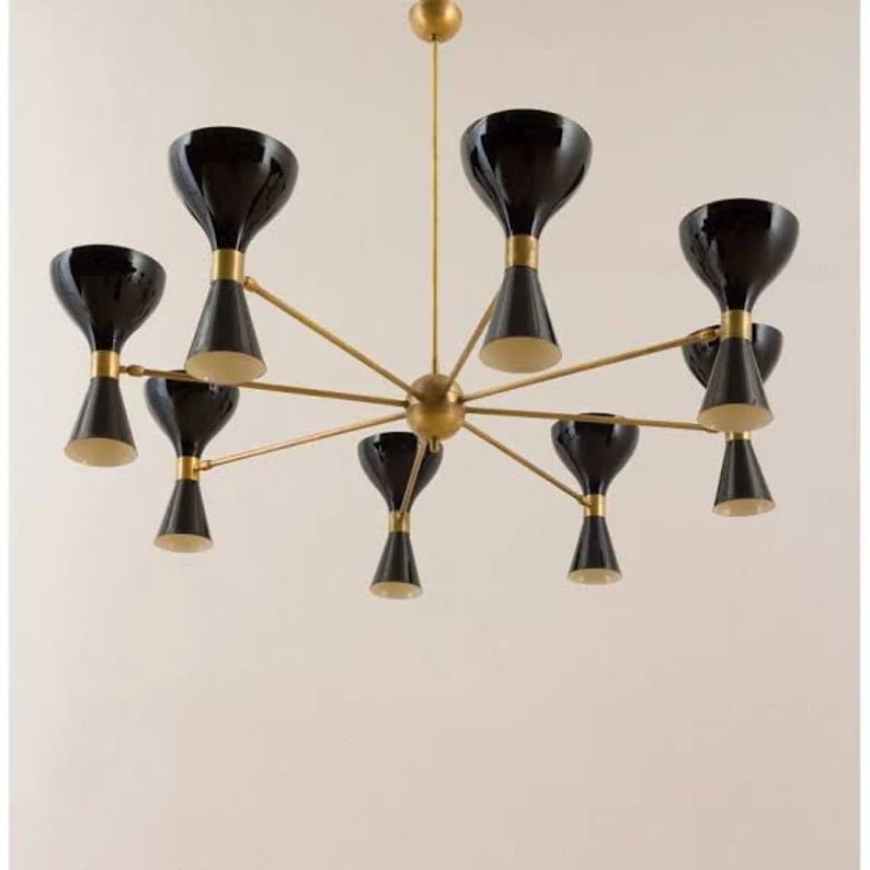 Diabolo Italian Chandelier Style Stilnovo Mid Century 8 Arms Sputnik Ceiling Lights - Retro Handicrafts