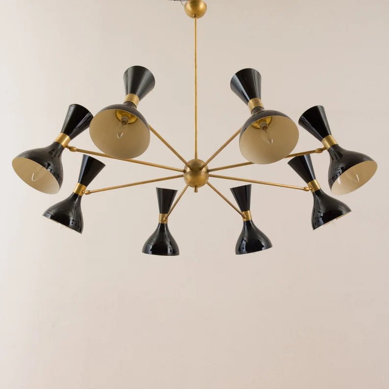 Diabolo Italian Chandelier Style Stilnovo Mid Century 8 Arms Sputnik Ceiling Lights - Retro Handicrafts
