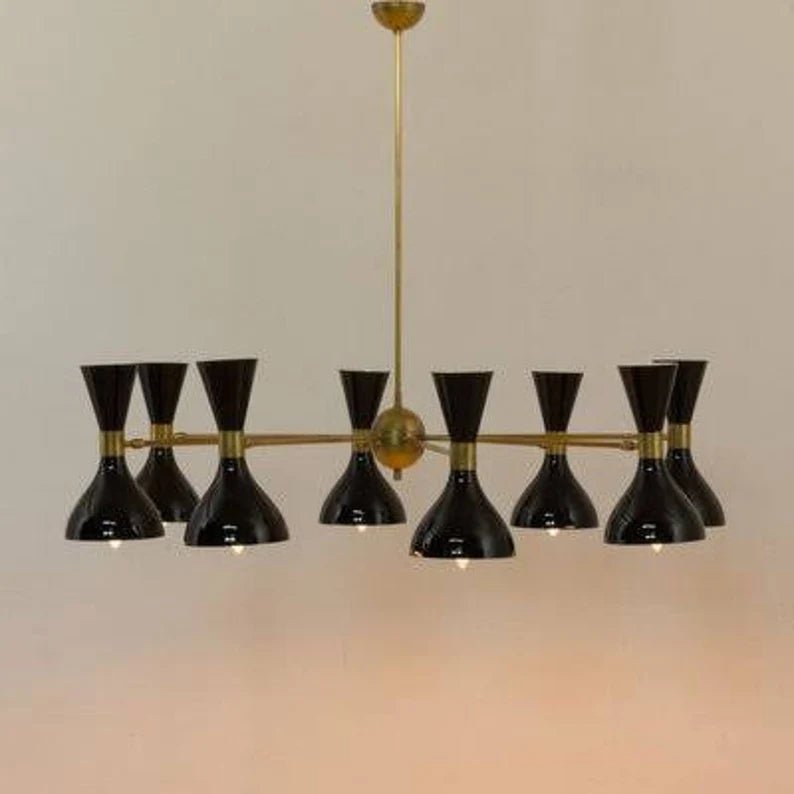 Diabolo Italian Chandelier Style Stilnovo Mid Century 8 Arms Sputnik Ceiling Lights - Retro Handicrafts
