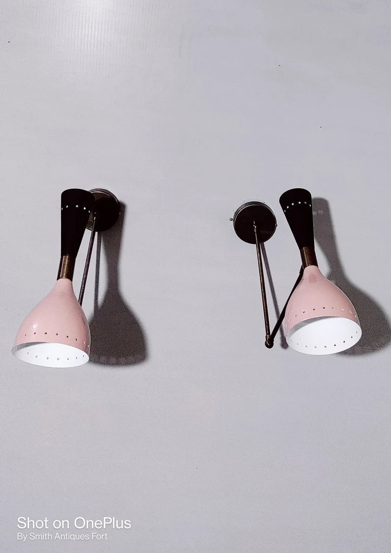 Diabolo Wall Sconces Italian Modern Stilnovo Style Set of Two Wall Light lamps offer in price - Retro Handicrafts