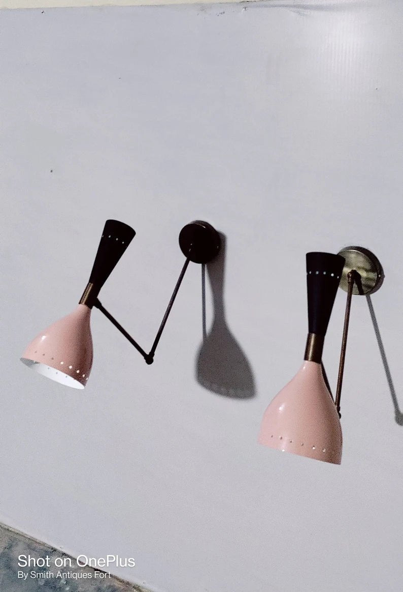 Diabolo Wall Sconces Italian Modern Stilnovo Style Set of Two Wall Light lamps offer in price - Retro Handicrafts