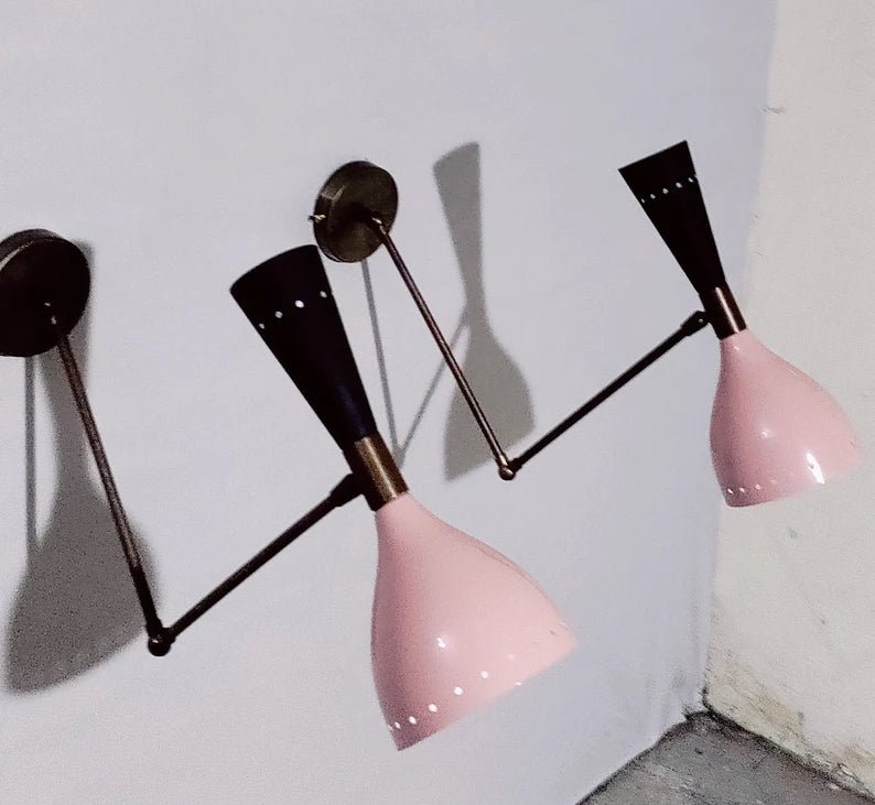 Diabolo Wall Sconces Italian Modern Stilnovo Style Set of Two Wall Light lamps offer in price - Retro Handicrafts