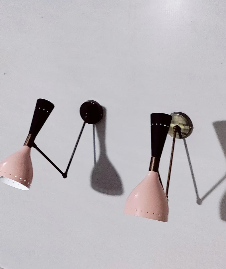 Diabolo Wall Sconces Italian Modern Stilnovo Style Set of Two Wall Light lamps offer in price - Retro Handicrafts