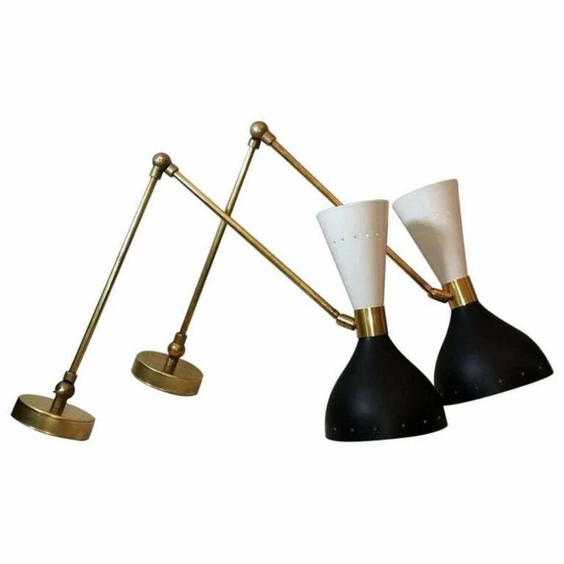 Diabolo Wall Sconces Italian Modern Stilnovo Style Set of Two Wall Light lamps offer in price - Retro Handicrafts