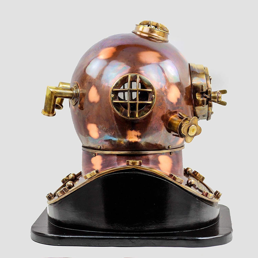 Divers Helmet Solid Steel & Brass Scuba Diving Helmet 18" W/Base - Retro Handicrafts