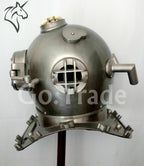 Diving Helmet Antique Silver Boston US Navy Mark V Deep Sea Marine Divers Scuba - Retro Handicrafts