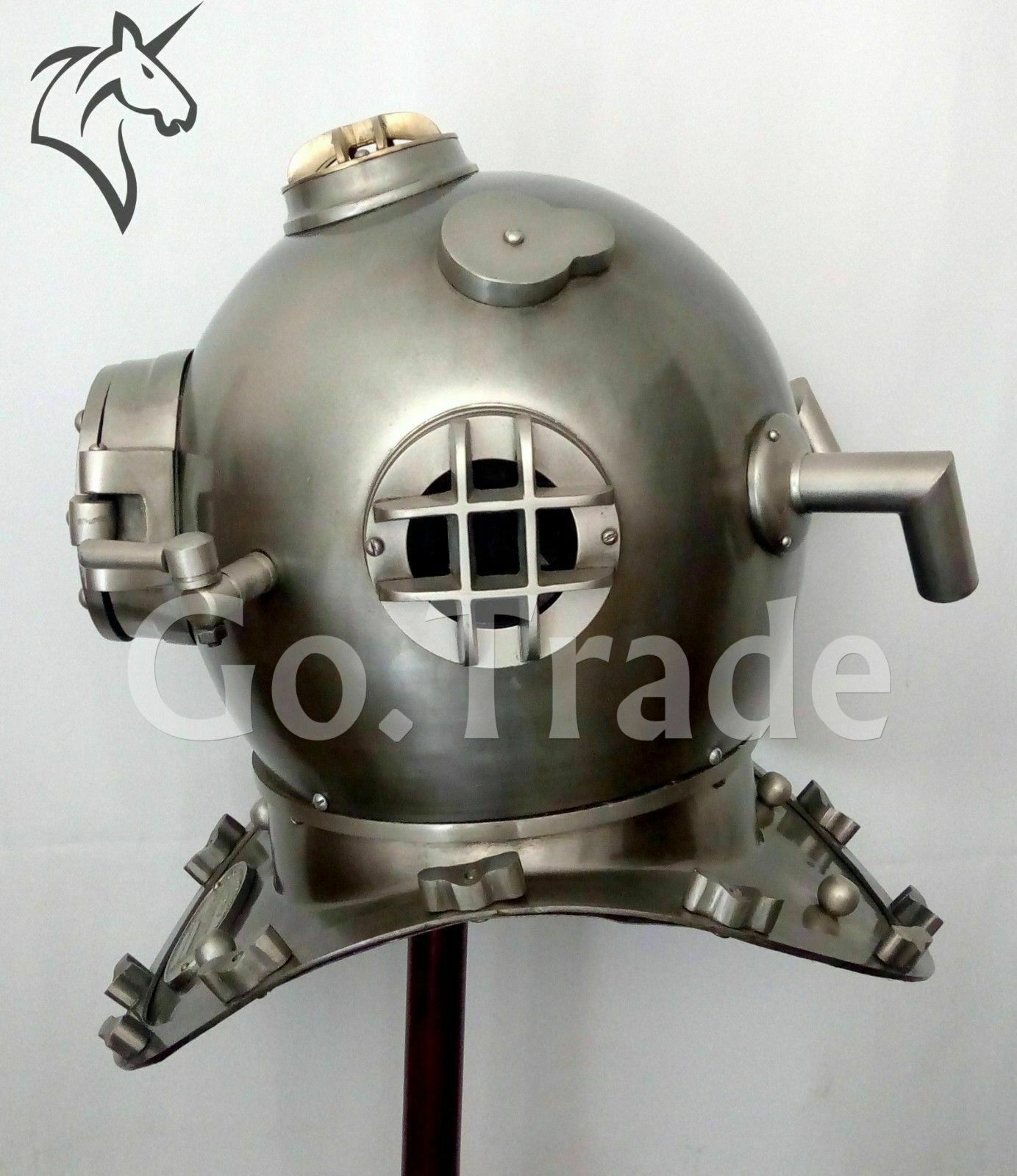Diving Helmet Antique Silver Boston US Navy Mark V Deep Sea Marine Divers Scuba - Retro Handicrafts