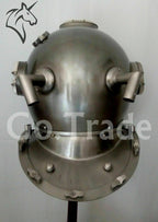 Diving Helmet Antique Silver Boston US Navy Mark V Deep Sea Marine Divers Scuba - Retro Handicrafts