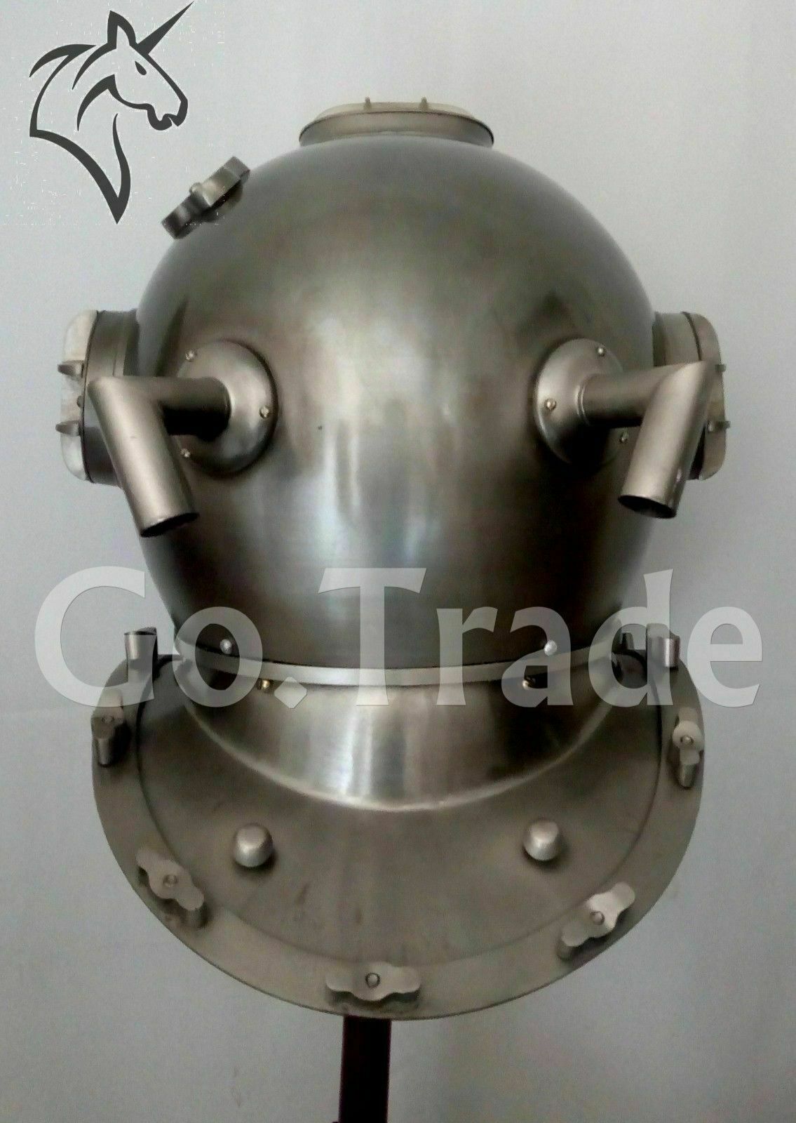 Diving Helmet Antique Silver Boston US Navy Mark V Deep Sea Marine Divers Scuba - Retro Handicrafts