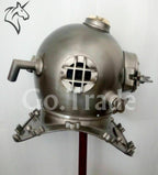 Diving Helmet Antique Silver Boston US Navy Mark V Deep Sea Marine Divers Scuba - Retro Handicrafts