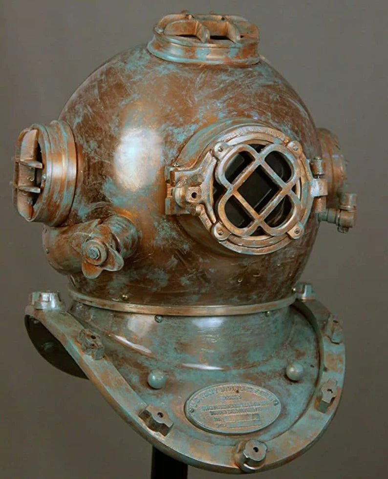 Diving Helmet Antique U.S Navy Mark V Steel & Brass - Retro Handicrafts