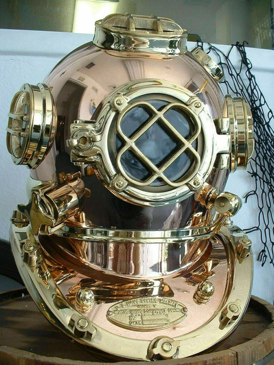 Diving Helmet U.S. Navy | Copper Brass Solid Heavy | Mark V Replica - Retro Handicrafts