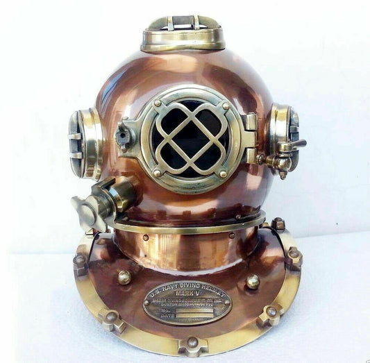 Diving Helmet US Navy Mark V Antique Brass Steel Full Size Maritime Gift - Retro Handicrafts