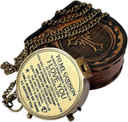 Engraved Brass Compass for Son / God Son, from Mom, Dad, Godfather, for Birthday - Retro Handicrafts