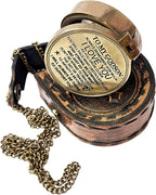 Engraved Brass Compass for Son / God Son, from Mom, Dad, Godfather, for Birthday - Retro Handicrafts