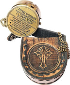 Engraved Brass Compass for Son / God Son, from Mom, Dad, Godfather, for Birthday - Retro Handicrafts