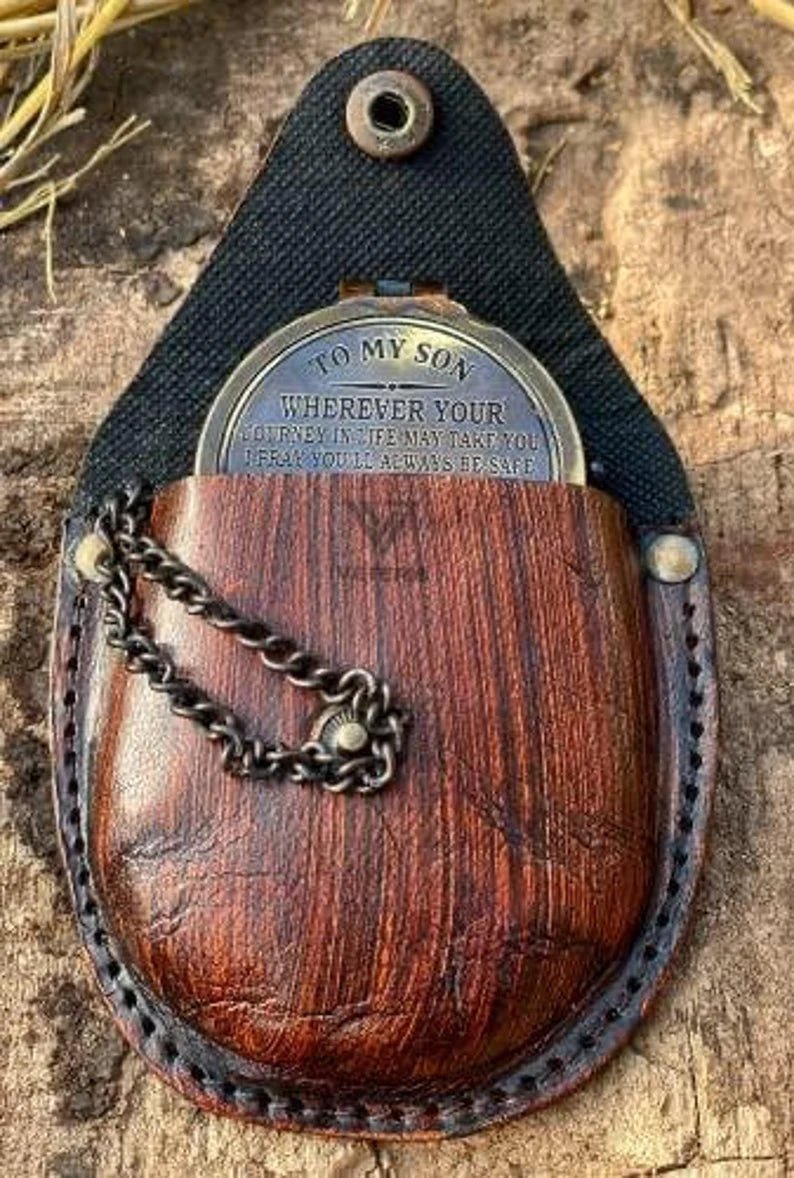 Engraved compass for graduation gift, personalized with child's name, perfect keepsake for religious occasions.