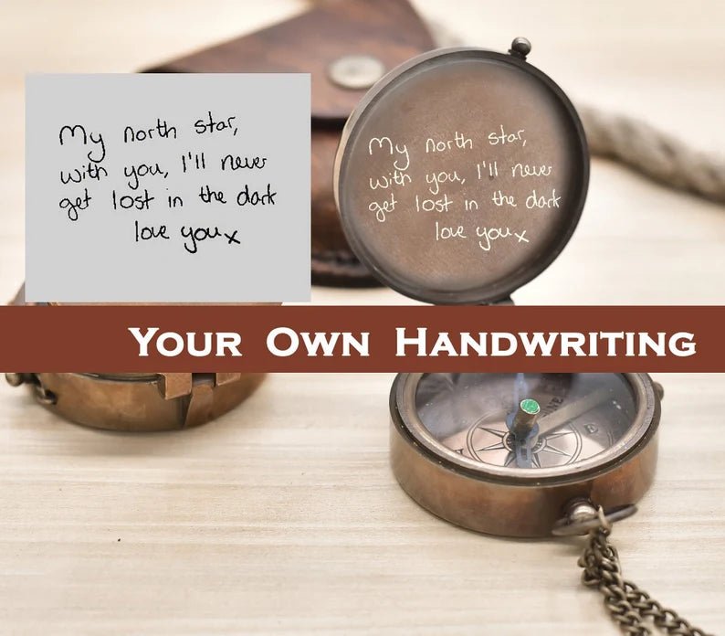 Engraved Compass, Personalized Bronze Compass, Working Compass, Romantic Gift Idea, Anniversary Gift, Birthday Gift, Gift For All Occasions - Retro Handicrafts