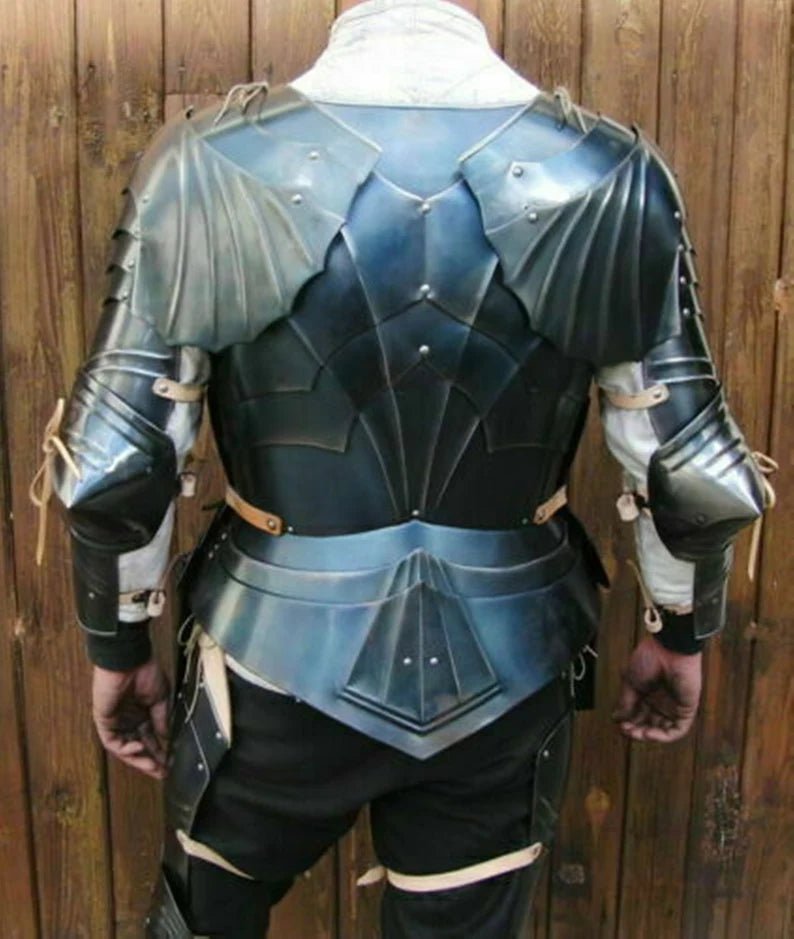 Full Suit Of Armor, Medieval Knight Blackened Steel Gothic Armour - Retro Handicrafts