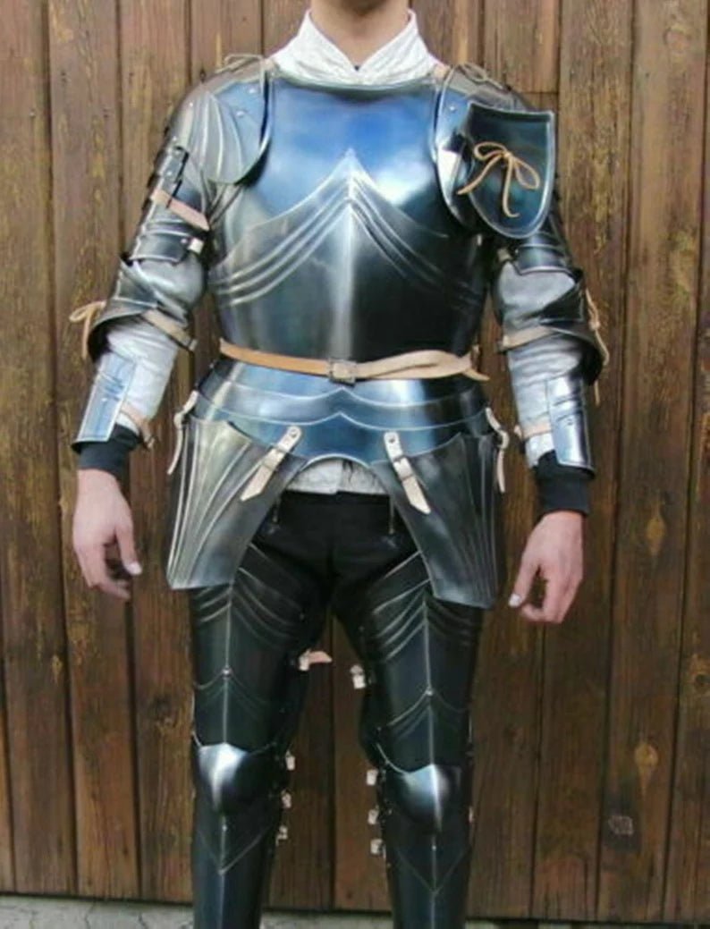 Full Suit Of Armor, Medieval Knight Blackened Steel Gothic Armour - Retro Handicrafts