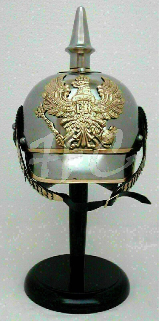 German Armor Steel Helmet Medieval Knight Brass German Helmet Halloween Gift - Retro Handicrafts