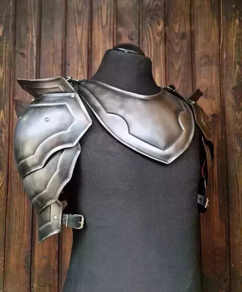 Gothic Medieval Pauldrons for LARP Armor - Perfect for Cosplay and Theatrical Performances