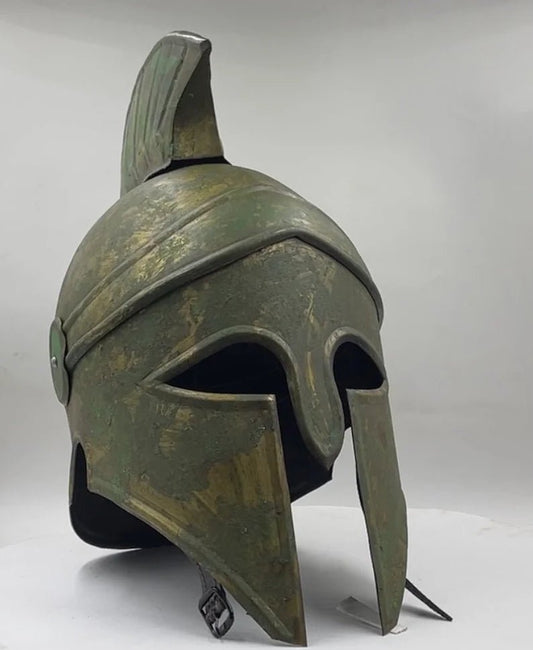 Greek Corianthian Helmet Rusty Oxidised Look Metal Helmet for cosplay Best Gift for Him - Retro Handicrafts