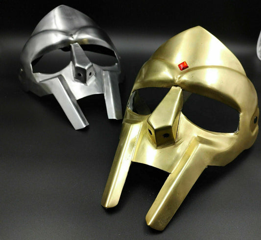 Halloween Medieval MF DOOM Mask Mad - villain Mild Steel Armor Suit two color Mask - Retro Handicrafts