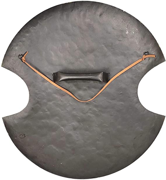 Handcrafted Trojan shield with a detailed complicated pattern, perfect for medieval reenactments and cosplay events