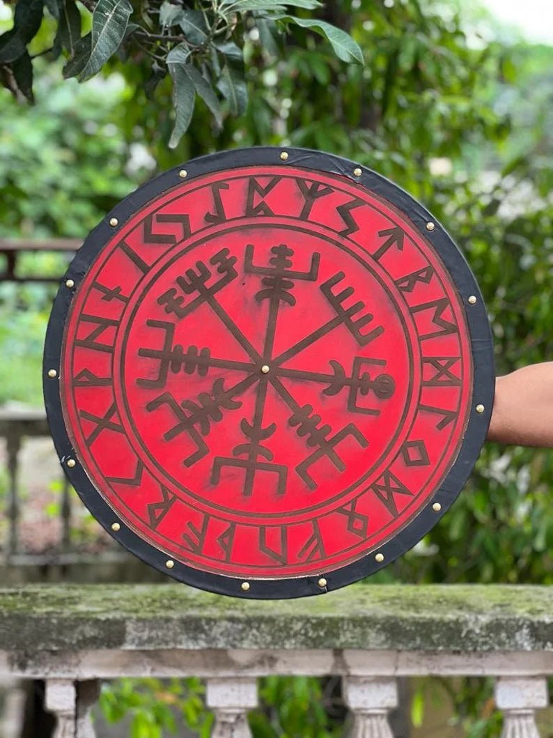 Handcrafted Viking Shield - 24-inch wooden battle-ready shield for historical reenactments