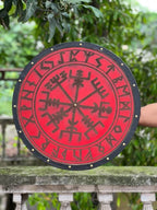 Handcrafted Viking Shield - 24-inch wooden battle-ready shield for historical reenactments