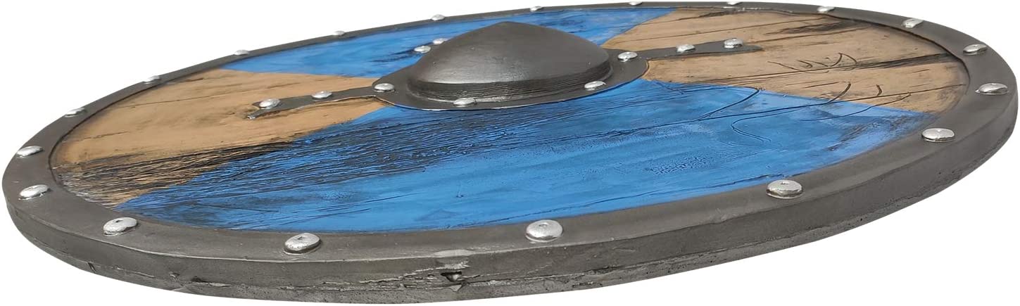 Close-Up of Handcrafted Details on 24-Inch Viking Round Shield