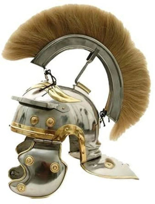 Handmade Roman Centurion Armor Helmet With Plume | Halloween Costume Props - Retro Handicrafts