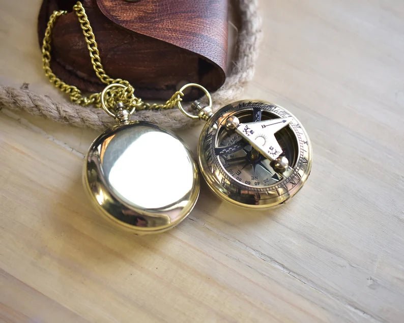 Handwritten engraving option on a personalized compass, adding a unique touch for a meaningful gift.