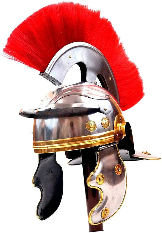 Helmet Roman Centurion Armor With Plume | Halloween Costume Props - Retro Handicrafts