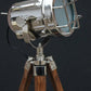 Hollywood designer floor light with black tripod stand antique spotlight - Retro Handicrafts