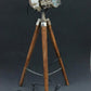 Hollywood designer floor light with black tripod stand antique spotlight - Retro Handicrafts