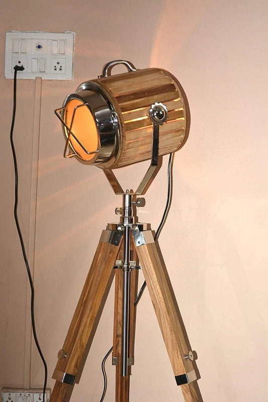 Hollywood designer floor light with black tripod stand antique spotlightcccc - Retro Handicrafts