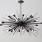 Mid Century Sputnik Chandelier SPURCHIN , Handmade Urchin Chandelier Black Ceiling Light 24 light 36"
