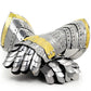 Medieval Armor Pair Brass Accents Gauntlet Gloves Knight Crusader Steel