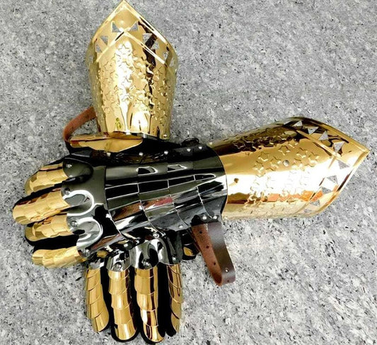 Stainless Steel Medieval Gothic Style Pair Of Gauntlets Knight Gloves Gifts