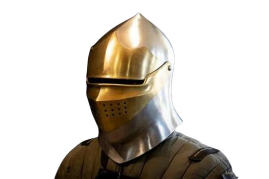 Embrace the Past with Our Medieval Templar Knights Armor Helmet - 18 Gauge Steel Barbute Armor