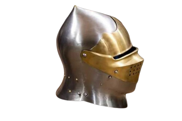 Embrace the Past with Our Medieval Templar Knights Armor Helmet - 18 Gauge Steel Barbute Armor