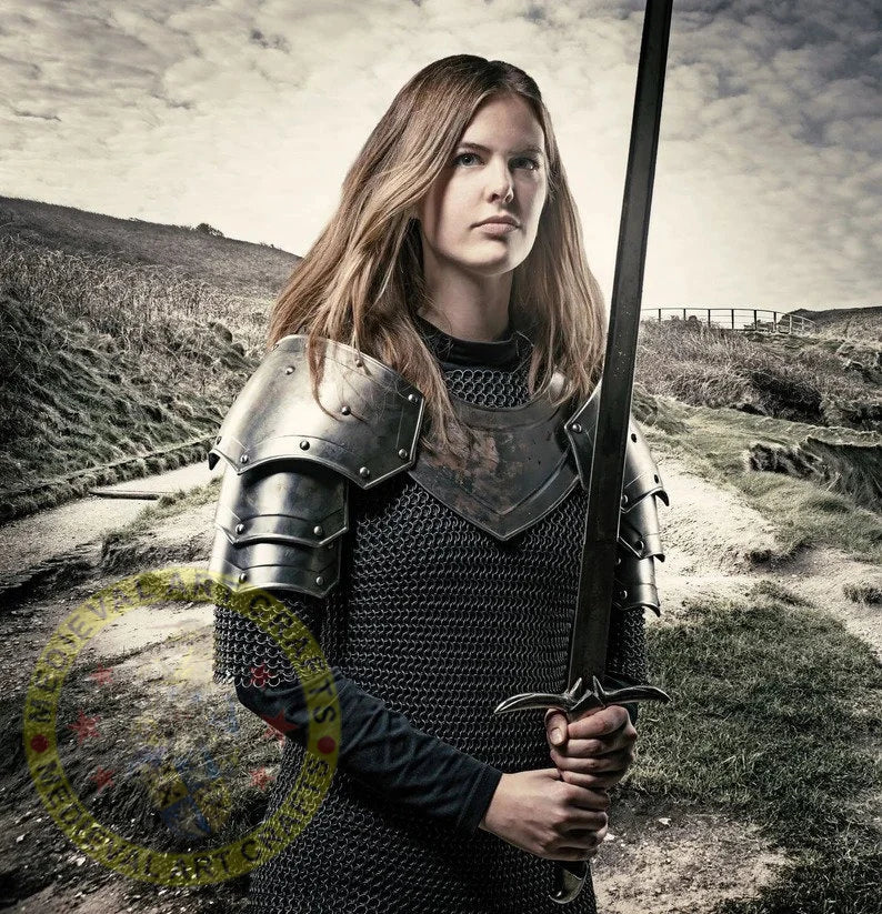 Medieval Knight Brave Female Armor, Gorget Pouldron Armor, Cosplay, Sca, Larp, Christmas Gifts