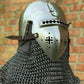 Immerse in History with Our Medieval Nurnberg Bascinet Hounskell Helmet - 14th Century Steel Chainmail Knight Helmet for Battle Warrior Armour